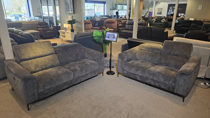 Beckham Fabric Electric Recliner Sofa Range With USB Charging Ports & Adjustable Headrests