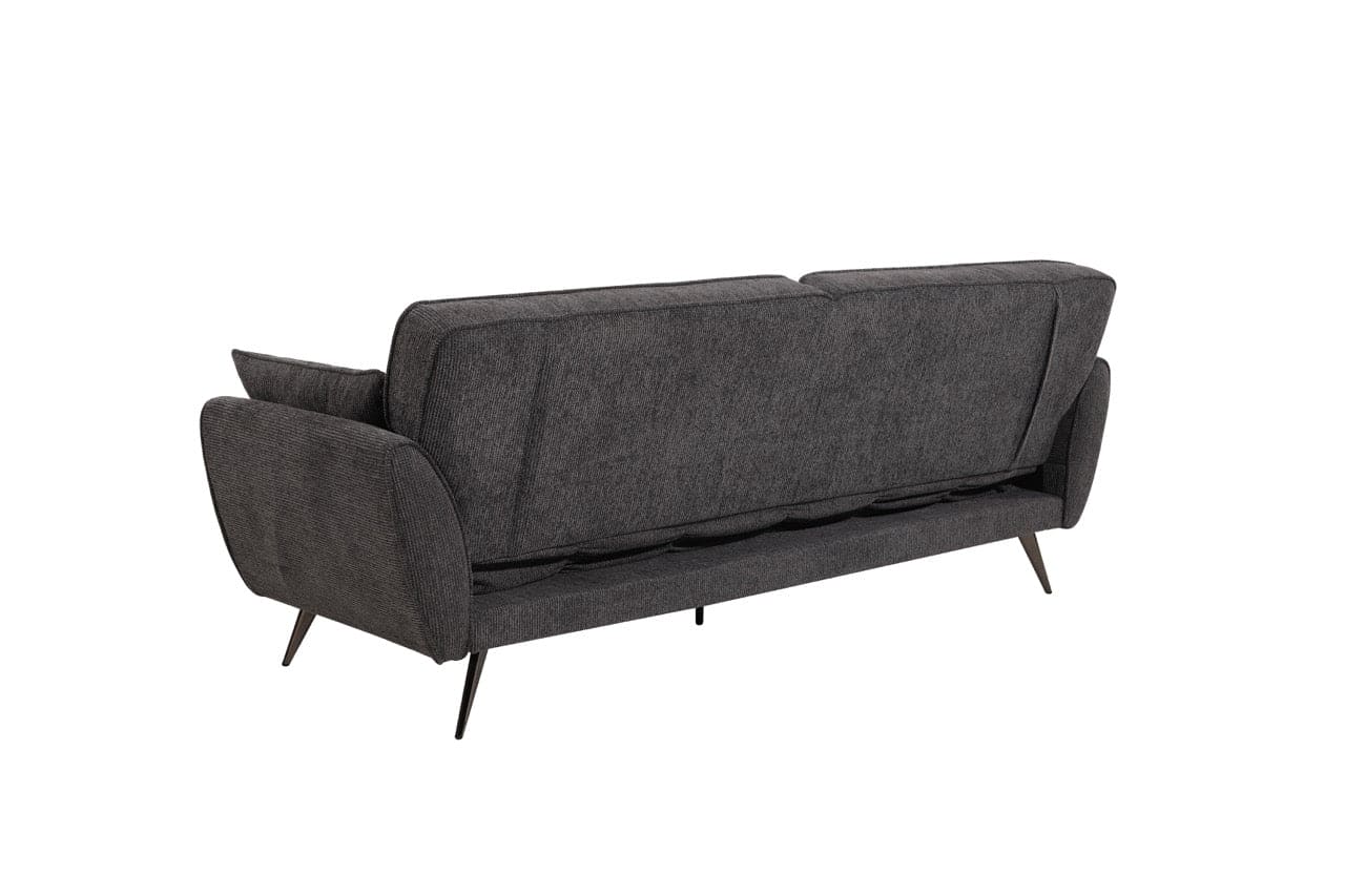 (Back In Stock 30th Sept) Athens Dark Grey Fabric 3 Seater Sofa Bed With Click-Clack Design
