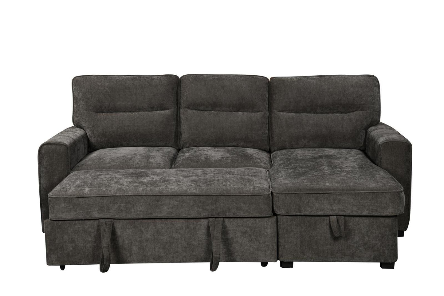 (Back in stock 15th August) 'Lionel' Charcoal Grey Fabric Right Hand Facing Corner Sofa Bed With Storage