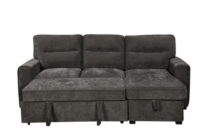 (Back in stock 15th August) 'Lionel' Charcoal Grey Fabric Right Hand Facing Corner Sofa Bed With Storage