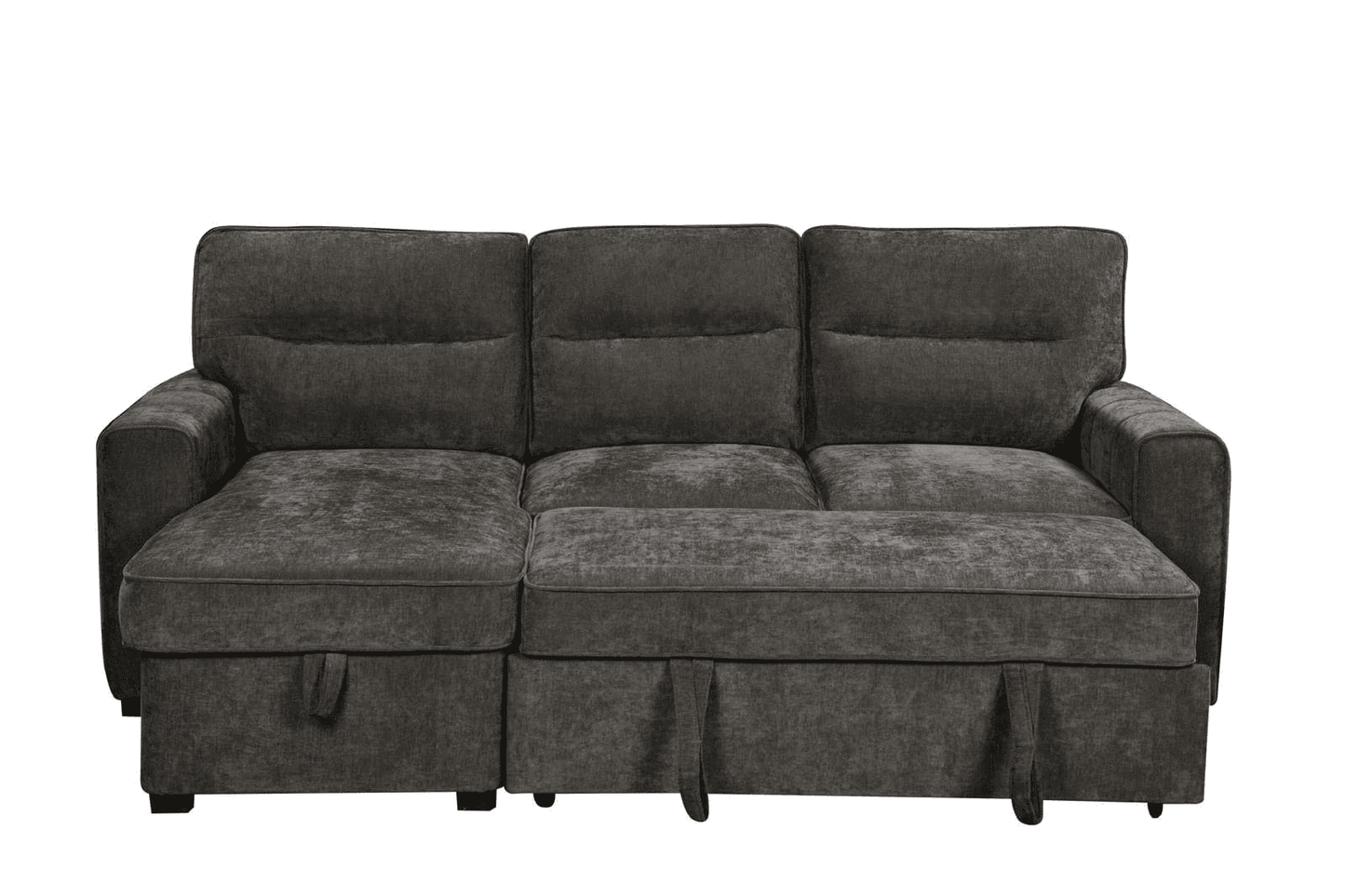 (Back in stock 15th August) 'Lionel' Charcoal Grey Fabric Left Hand Facing Corner Sofa Bed With Storage