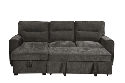 (Back in stock 15th August) 'Lionel' Charcoal Grey Fabric Left Hand Facing Corner Sofa Bed With Storage