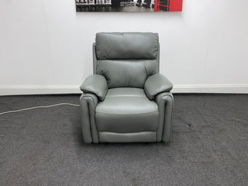 Supreme Power Recliner Grey Leather Armchair Sofa Sofas