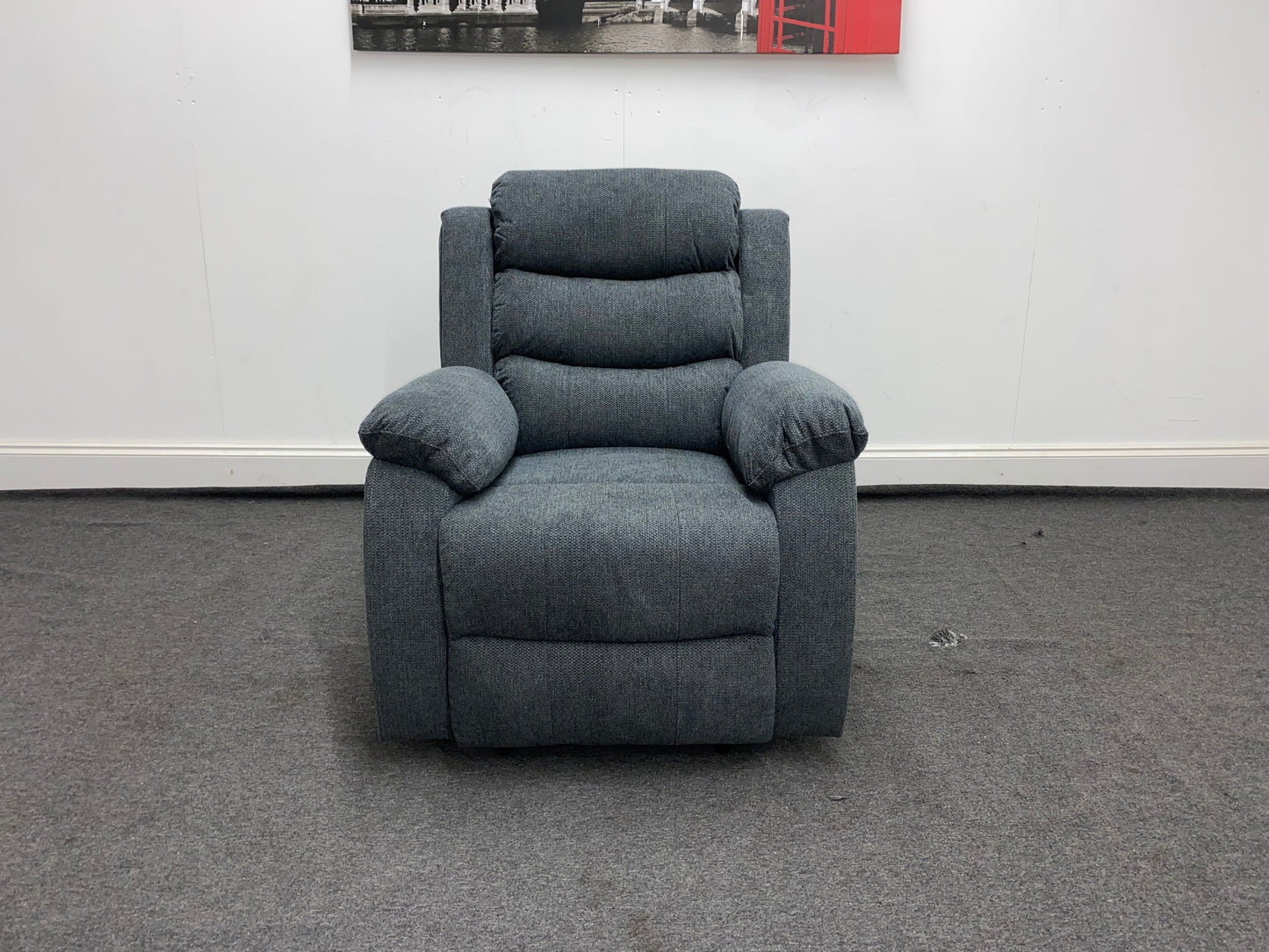‘Lewson’ Charcoal Grey Fabric Recliner 2 + 1 + 1 Seater Sofa + Armchair Sofa Suite Set | Couch |