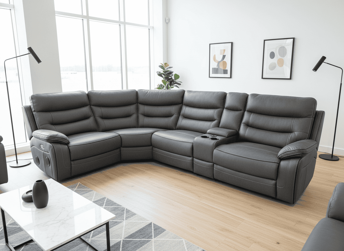 Cinema Corner Sofa - Smart Tech Power Recliner With Drinks Coolers & Extensive Features - 2C1C