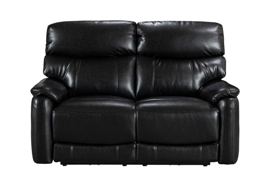 DFS Black Milano Leather Electric / Power Reclining 2 Seater Sofa Suite Set With USB Charging Ports