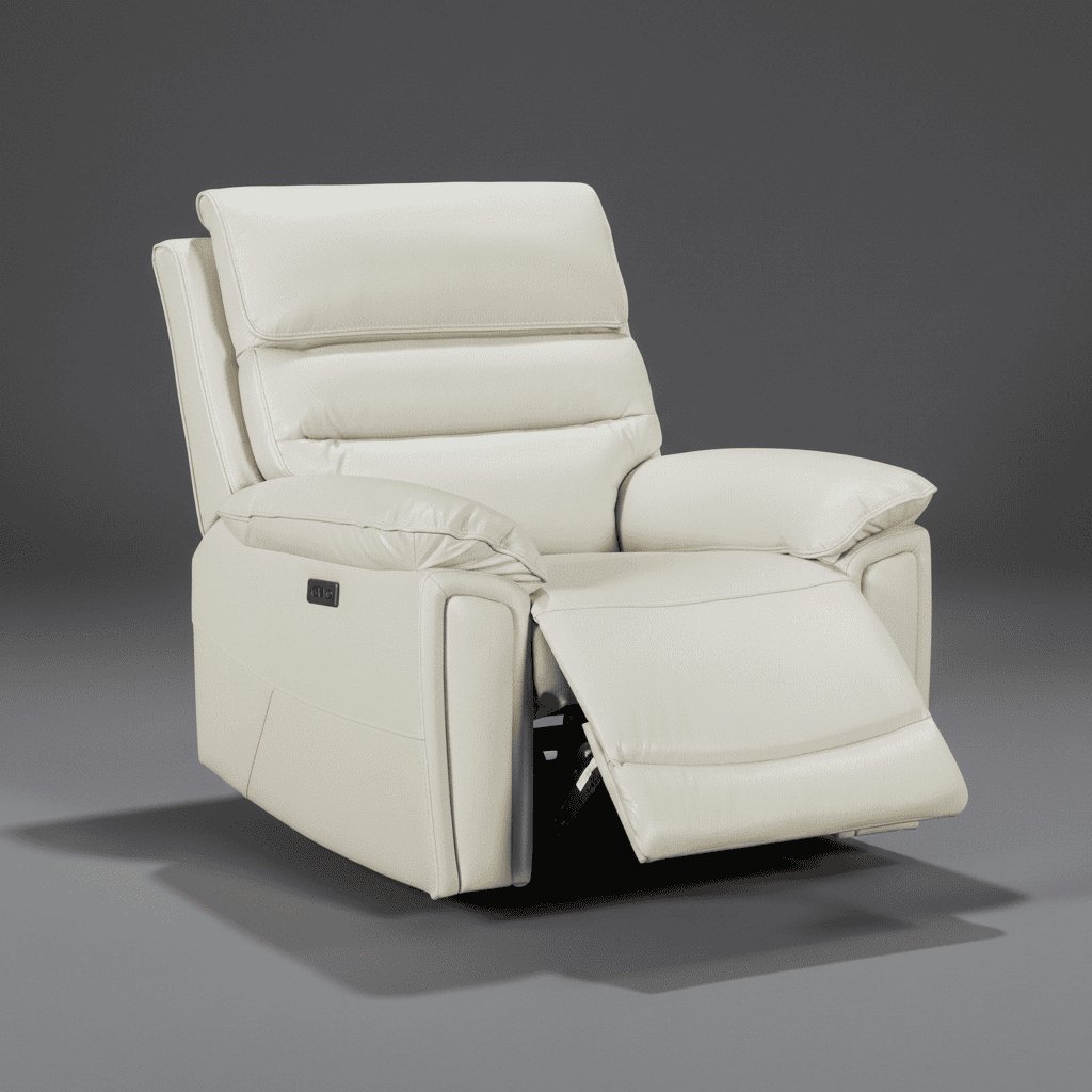 Bundle Deal! DFS Lawson Cream Leather Electric Reclining 3 Seater Sofa + 2 Armchairs Sofa Set With USB Charging Ports & Drop Down Tray Table