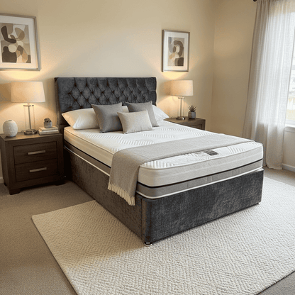 “ Moon Rock “ Extra Firm  1000 Pocket Sprung Mattress & Divan Bed Package With 2 Draws | Available In 3ft Single, 4'6ft Double or 5ft King