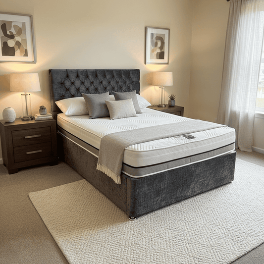 “ Moon Rock “ Extra Firm  1000 Pocket Sprung Mattress & Divan Bed Package With 2 Draws | Available In 3ft Single, 4'6ft Double or 5ft King