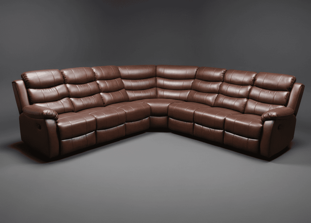 "Lando" Brown Leather 3C3 Recliner Corner Sofa | Drinks Tray Table x 2 | Modular