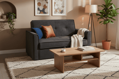 (Back In Stock 30th Sept) Soho Fabric 2 Seater Sofa Bed with Adjustable Backrest