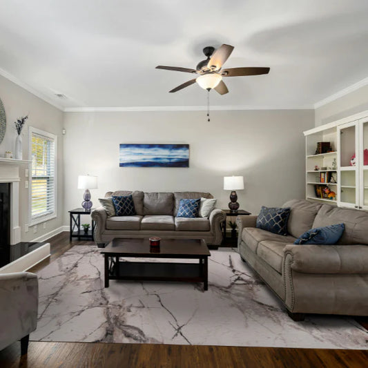 Lorenz Porcelain Marble Effect White Rug