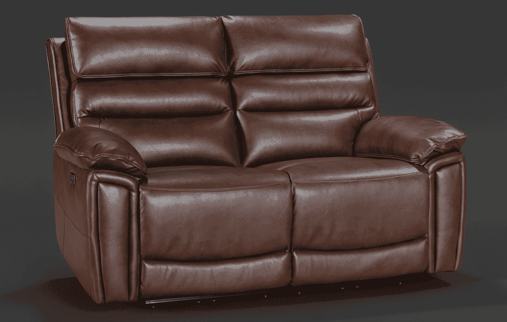 DFS Lawson Brown Leather Electric Reclining Sofa 3 Seater + 2 Seater + Armchair Set Suite With USB Charging Ports & Drop Down Tray Table