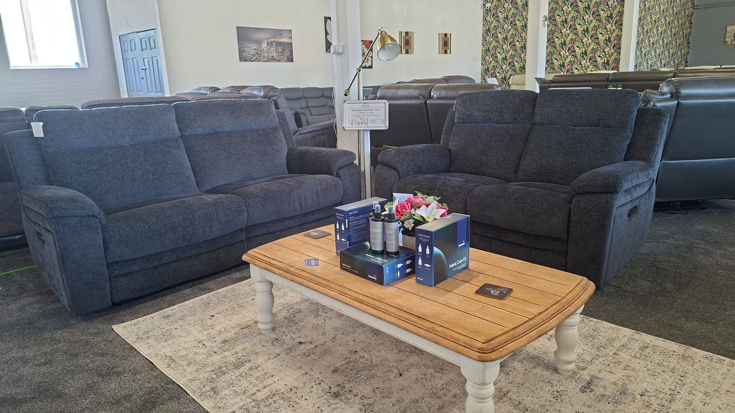 DFS Barratt Clearance -  Electric Reclining 3 Seater + 2 Seater Sofa Set in Charcoal Grey Fabric With USB Charging Ports (Copy)
