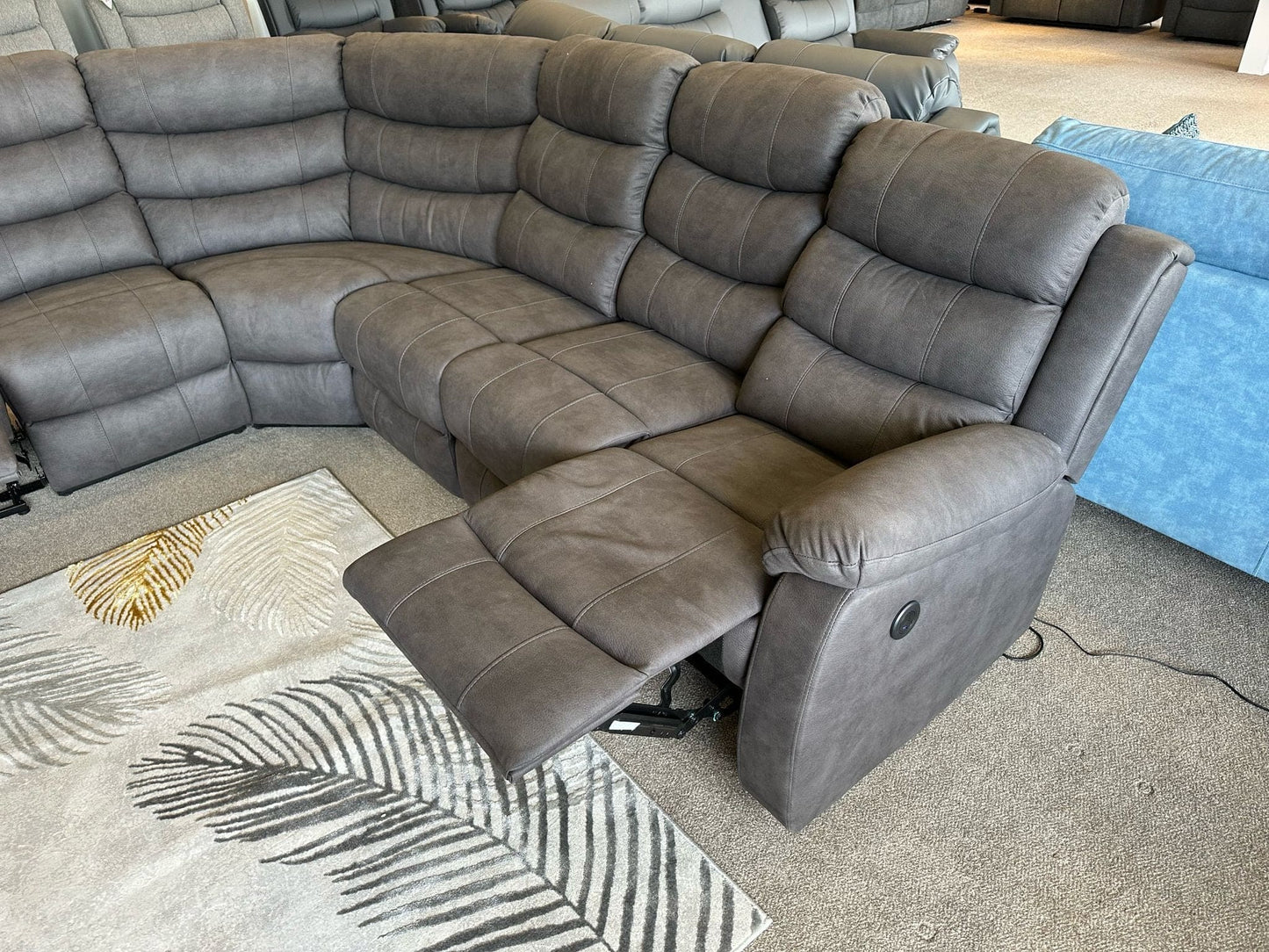 "Willow" Dark Grey Easy Clean Fabric Large 3C2 Recliner Modular Corner Sofa | Couch |