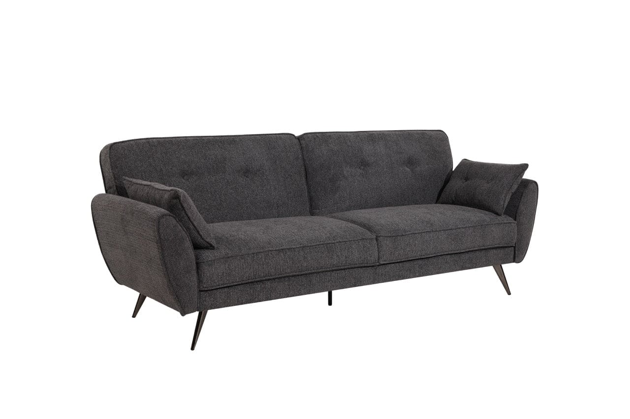 (Back In Stock 30th Sept) Athens Dark Grey Fabric 3 Seater Sofa Bed With Click-Clack Design