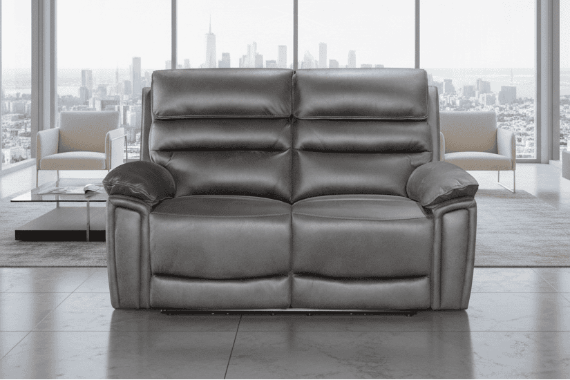 DFS Lawson Grey Easy Clean Fabric Electric / Power Reclining 2 Seater Sofa With USB Charging Ports