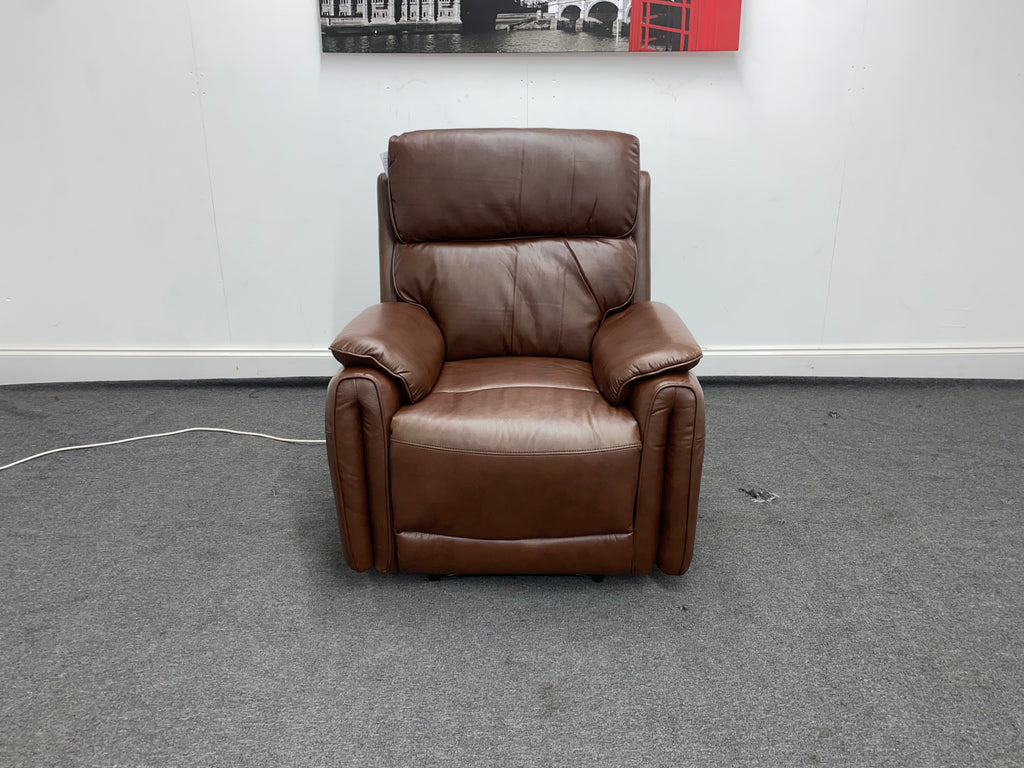 Supreme Power Recliner Brown Leather Armchair Sofa Sofas