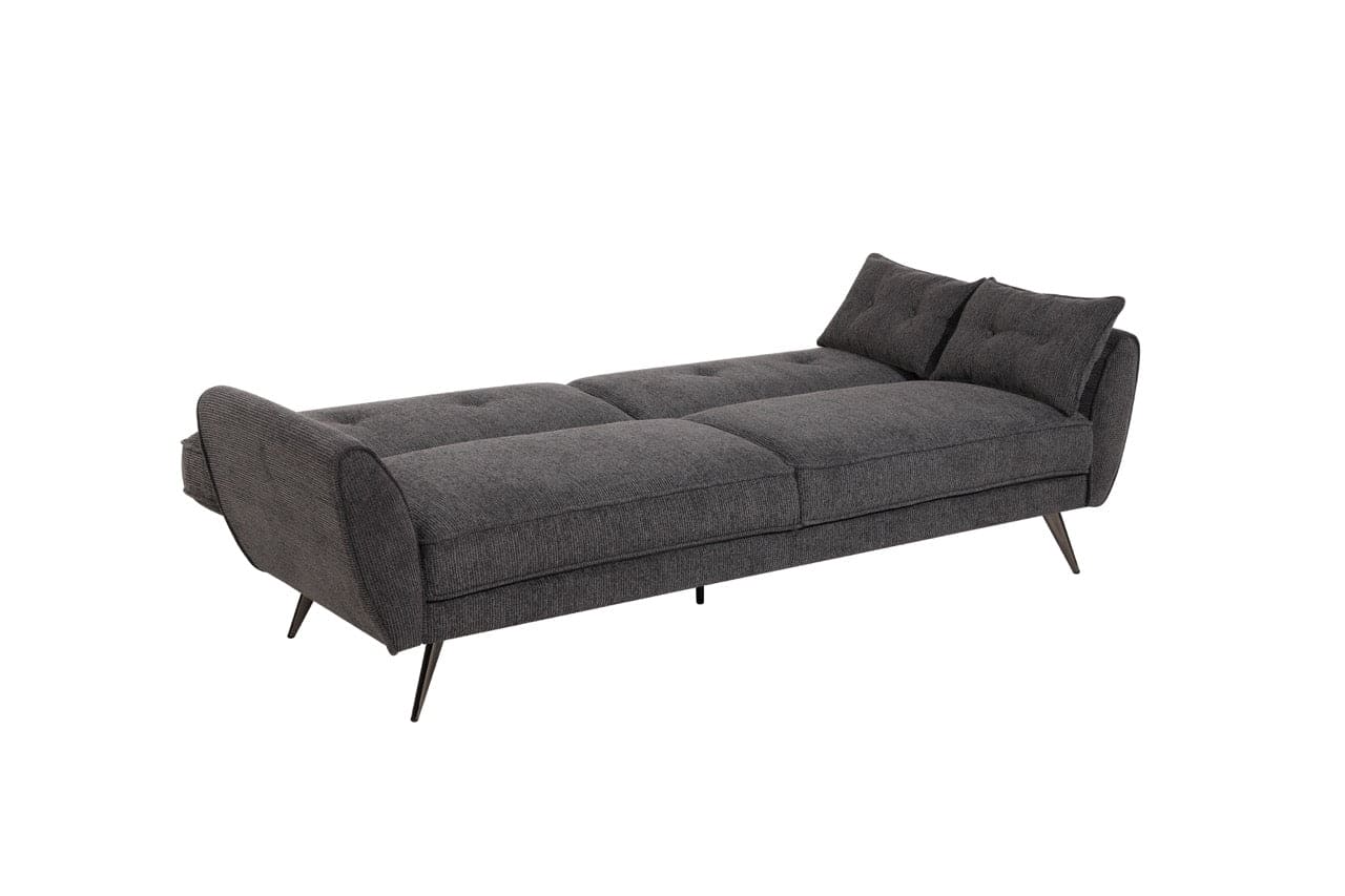 (Back In Stock 30th Sept) Athens Dark Grey Fabric 3 Seater Sofa Bed With Click-Clack Design