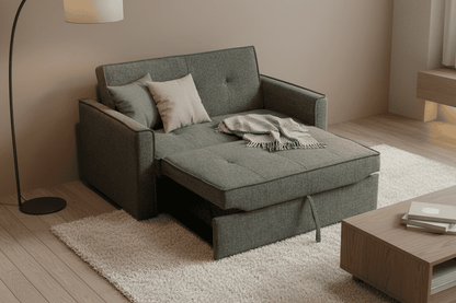 (Back In Stock 30th Sept) Soho Green Fabric 2 Seater Sofa Bed With Adjustable Backrest
