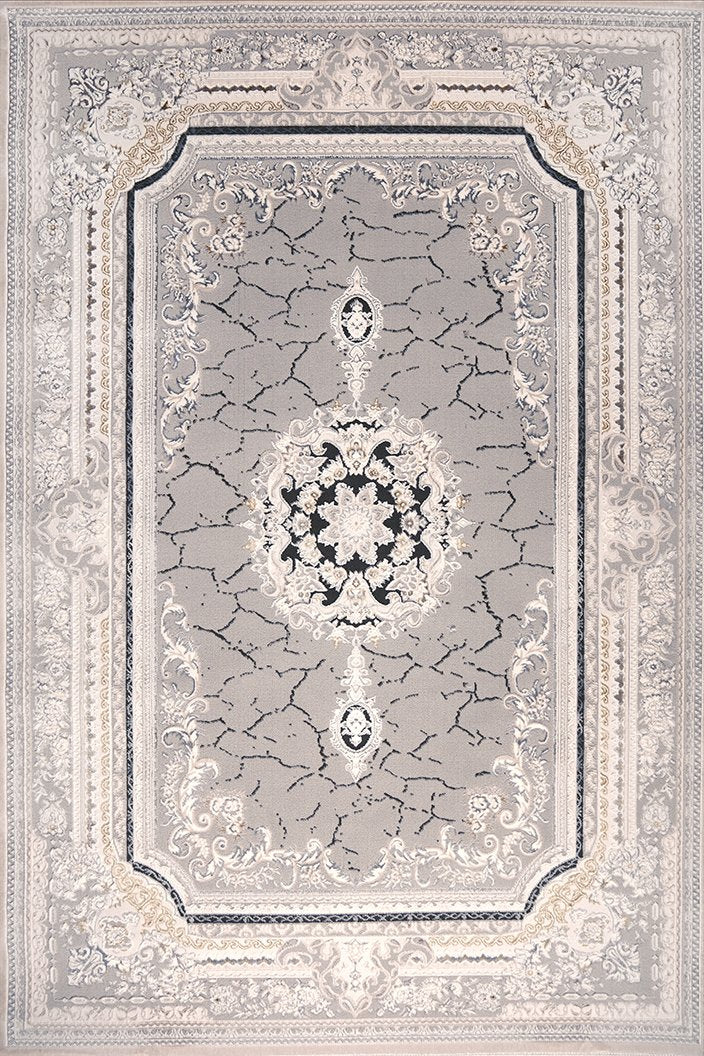 Ruby Marble Medallion Kemik Grey Rug
