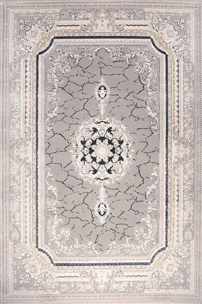 Ruby Marble Medallion Kemik Grey Rug