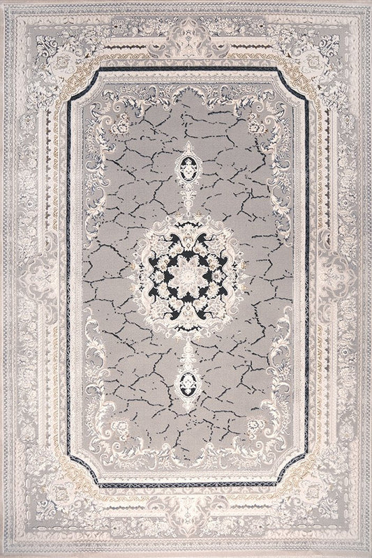 Ruby Marble Medallion Kemik Grey Rug