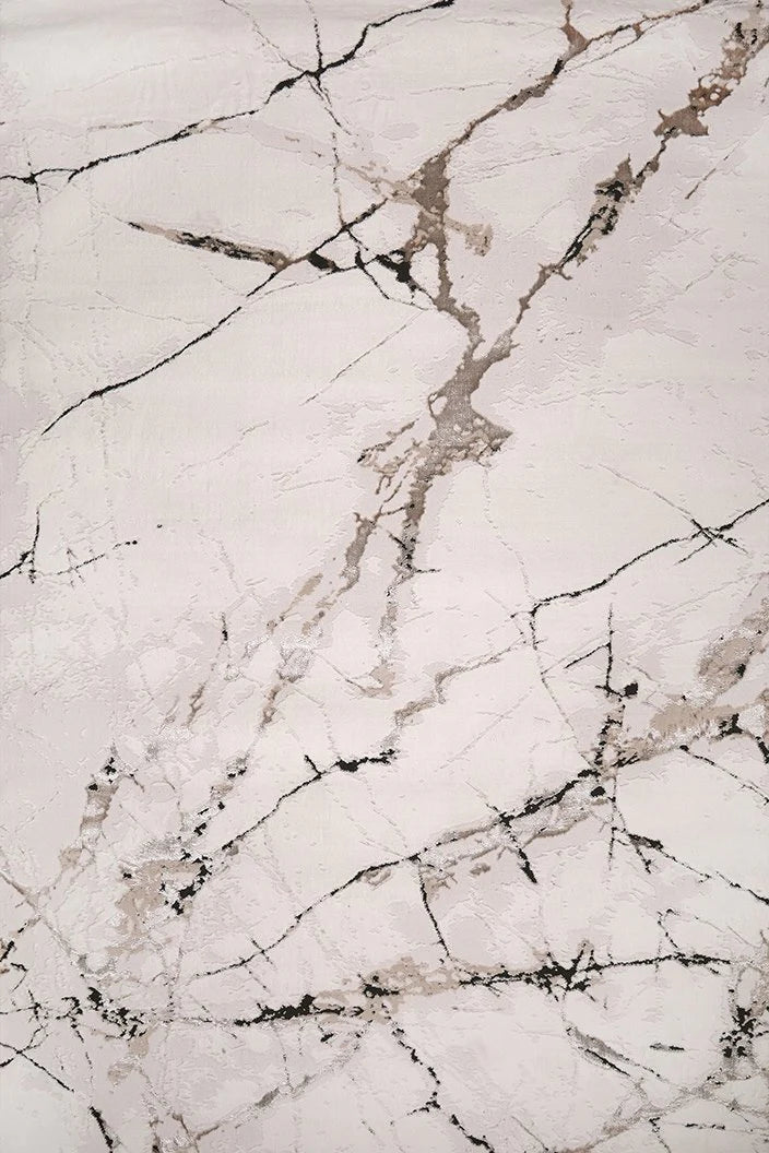 Ruby White & Beige Rug