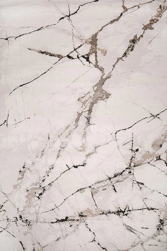 Ruby White & Beige Rug