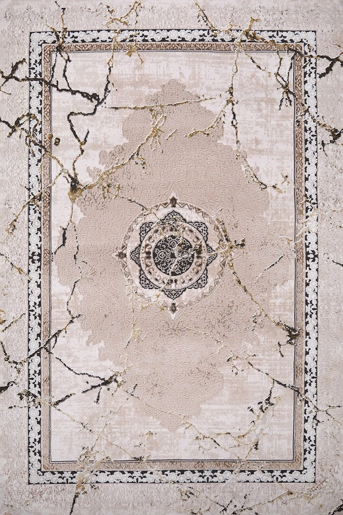 Ruby Marble Cream & Gold Rug