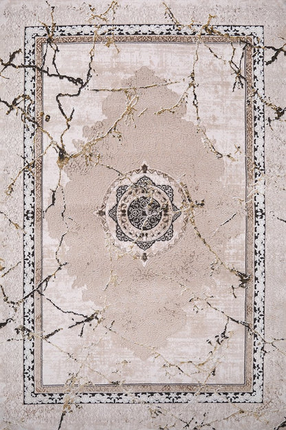 Ruby Marble Cream & Gold Rug