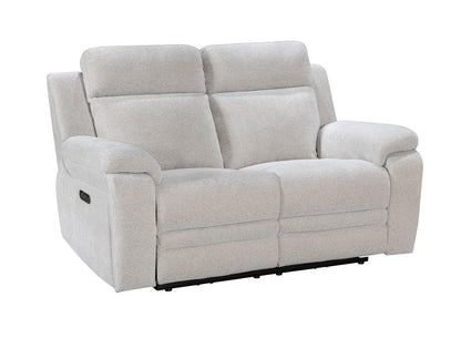 "Barre" Electric Reclining Cream / Oatmeal Fabric Sofa Range - USB Charging Ports