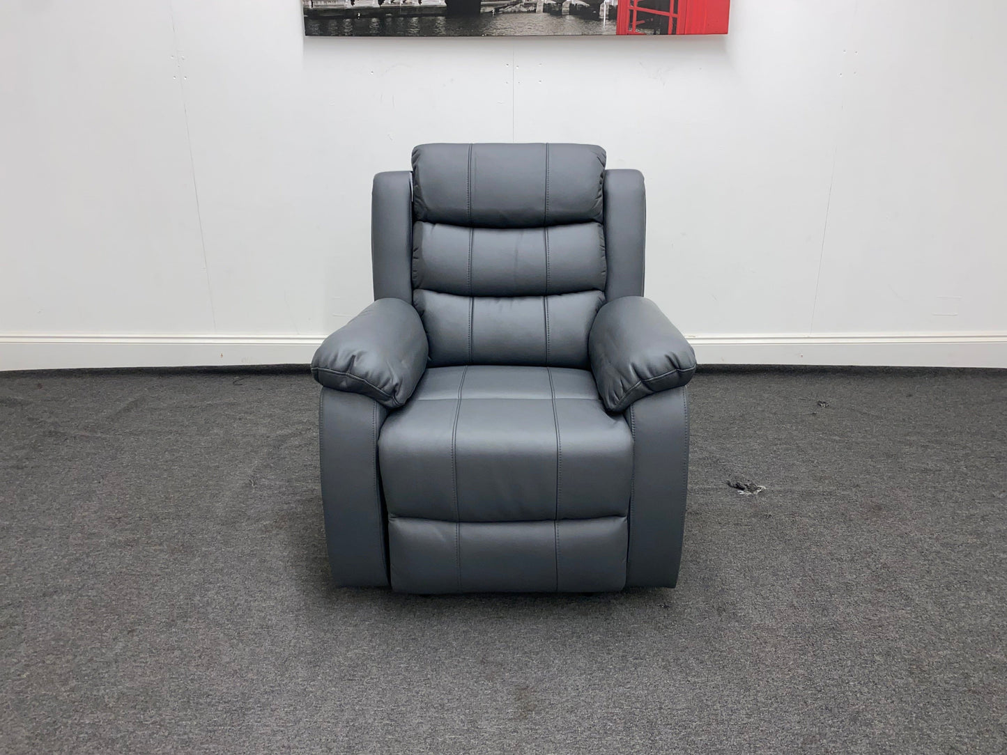 Lando Recliner Grey Leather 3 + 1 Seater Sofa Set | Couch |