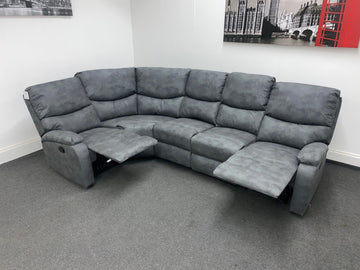 ’Willow” Grey Fabric Manual Recliner Modular 1C3 Corner Sofa Sofas