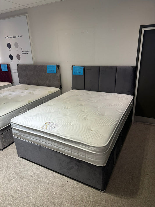 This Whole Bed - “ Naturelle “ Firm  1000 Pocket Sprung Mattress & Divan Bed Package With 2 Draws | Available In 3ft Single, 4'6ft Double or 5ft king