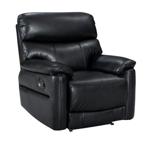 DFS Black Milano Leather Electric / Power Reclining 1 Seater Sofa / Armchair With USB Charging Ports
