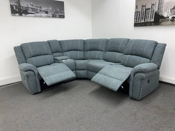 “Finsbury Express’ Grey Fabric Electric Recliner Lhf Modular Corner Sofa Sofas