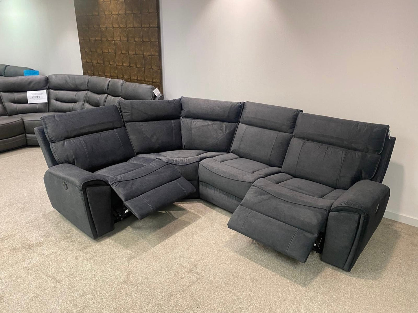 SPECIAL OFFER! Ronan Reversible Fabric Electric Recliner Corner Sofa With USB Ports LHF In Picture