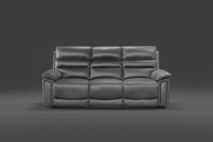 BUNDLE DEAL! DFS Lawson Grey Easy Clean Fabric Electric Reclining 3 Seater + 2 Seater Sofa Set With USB Charging Ports & Drop Down Tray Table
