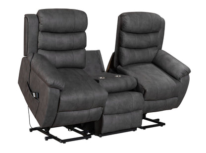 Dual Motor Electric Willow Fabric Rise & Recliner 3 Seater Sofa Suite
