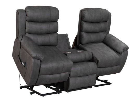 Dual Motor Electric Willow Fabric Rise & Recliner 3 Seater Sofa Suite