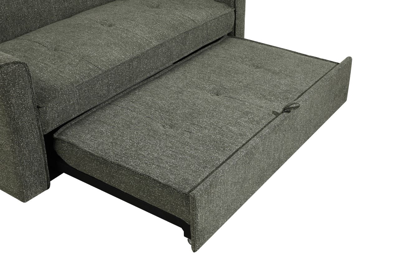 (Back In Stock 30th Sept) Soho Green 3 Seater Fabric Sofa Bed with Adjustable Backrest