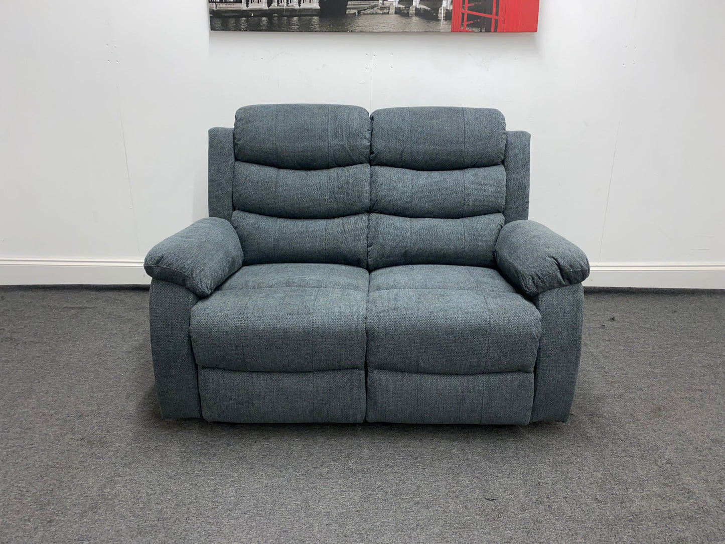 ‘Lewson’ Charcoal Grey Fabric Recliner 2 + 1 + 1 Seater Sofa + Armchair Sofa Suite Set | Couch |