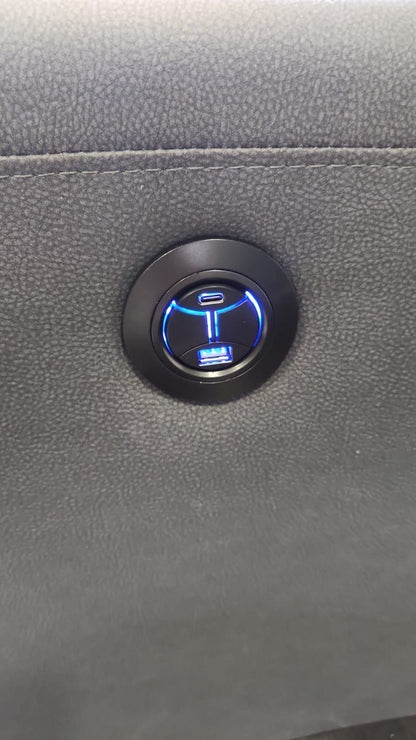 'Ronan' 2c1 Electric Recliner Easy Clean Microfibre Grey Tech Fabric Corner Sofa + USB Charging Ports - Reversible