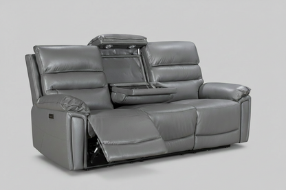 'SPECIAL OFFER' DFS Lawson Grey Leather Electric Reclining 3 Seater + 2 Seater Sofa Set With USB Charging Ports & Drop Down Tray Table With Reading Lights (Copy)