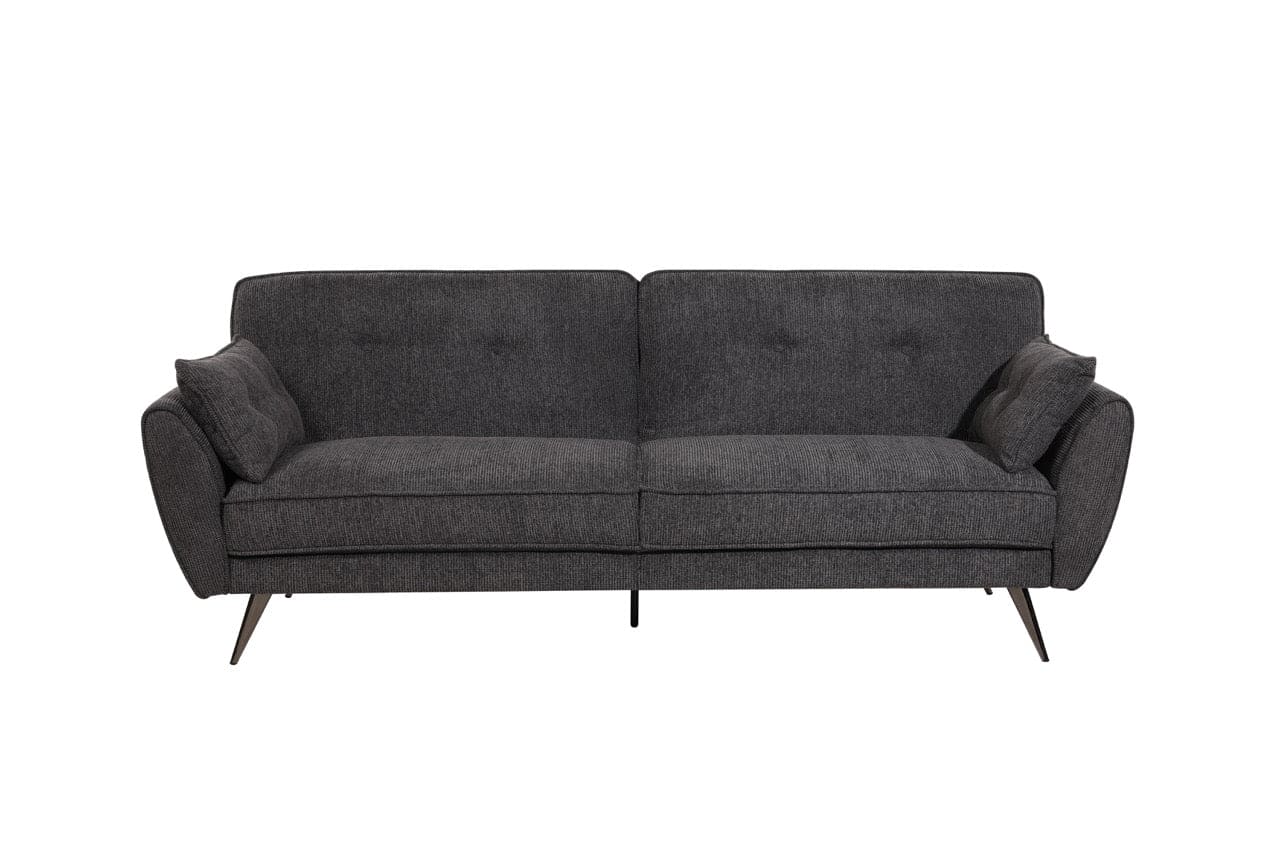 (Back In Stock 30th Sept) Athens Dark Grey Fabric 3 Seater Sofa Bed With Click-Clack Design