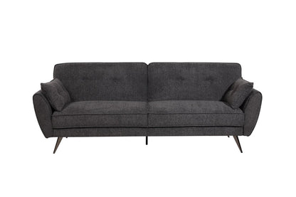 (Back In Stock 30th Sept) Athens Dark Grey Fabric 3 Seater Sofa Bed With Click-Clack Design