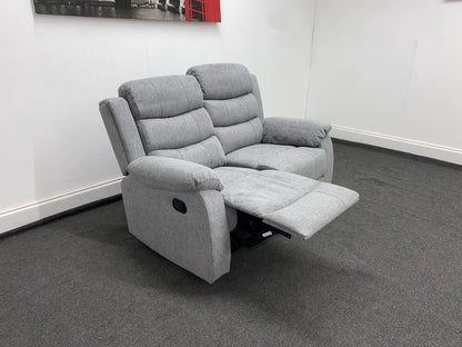 ‘Lewson’ Grey Fleck Fabric Recliner 2 + 1 + 1 Seater Sofa & Armchair Suite Set | Couch |