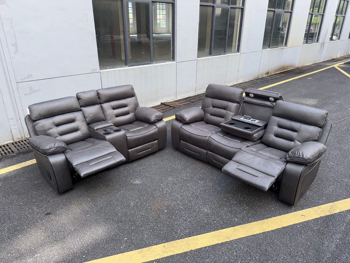 (Pre Order Promo Deal!) Chelsea Dark Grey, Light Grey, Or Brown Easy Clean Suede Fabric Cinema Sofa Set | 3 Seater + 2 Seater + Armchair or 3+2 | Online Only