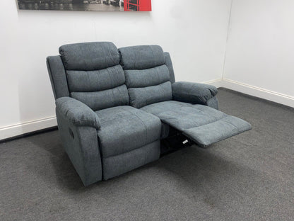 ‘Lewson’ Charcoal Grey Fabric Recliner 2 + 1 + 1 Seater Sofa + Armchair Sofa Suite Set | Couch |